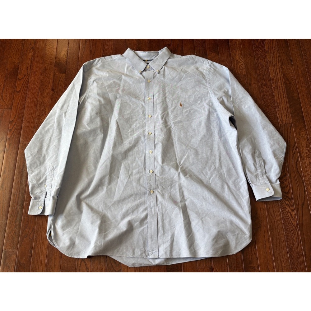 Polo Ralph Lauren Mens 4XLT Tall Light Blue Oxford Button Down Classic Fit Shirt